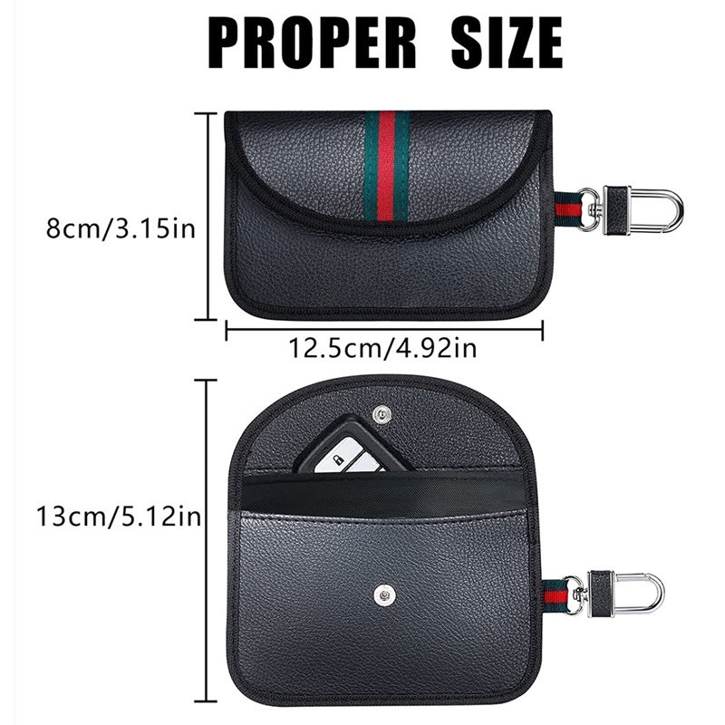 Keyless Car Key Signal Blocker RFID Signal Blocking Faraday Bag For Car Key Fob